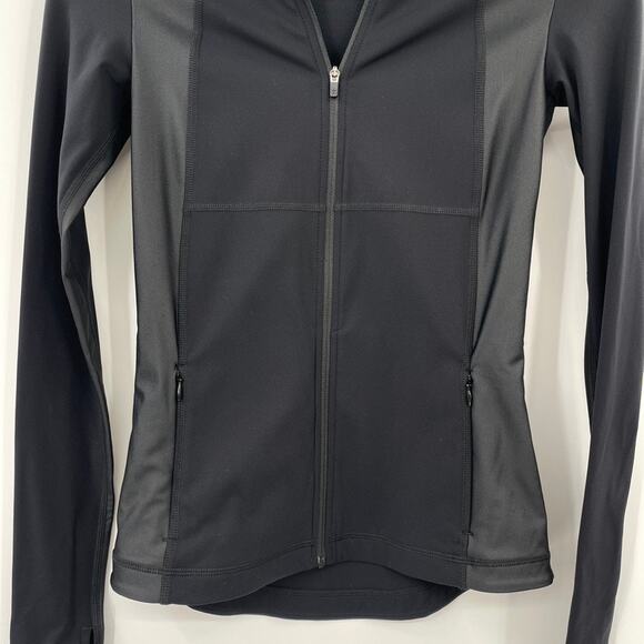 Sweaty Betty X Halle Berry Jacket Womens XXS Black Storm Power High Shine Zip - Picture 4 of 13